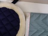 a blue and white blanket and a blue and white blanket and a blue and white blanket and a blue and white blanket and a blue and white blanket