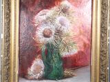 a picture of a painting of a cactus plant in a vase