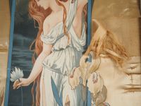 Paravent Art Nouveau à quatre brins, peintures sur soie dans… (photo 3)
