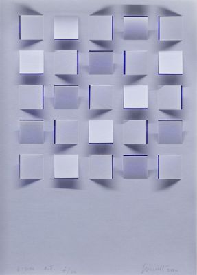 a picture of a picture of a wall made out of cubes