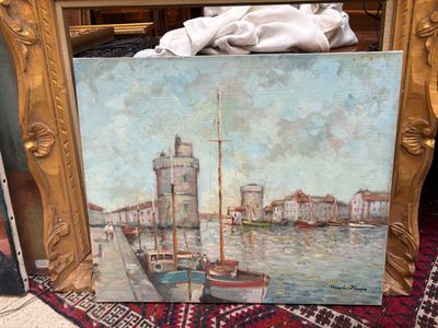 Henri STENN (1903-1993) Le port de La Rochelle, Huile sur to…