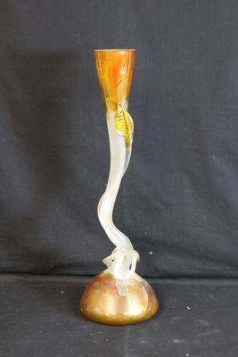 an image of a glass candle holder on a black background