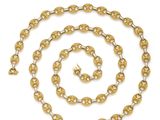 a gold and diamond necklace and bracelet set