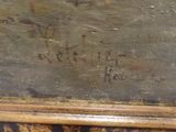 an image of a close up of a painting on a wooden surface