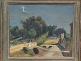 une peinture sur le mur d'un immeuble, avec un oiseau qui vole au-dessus