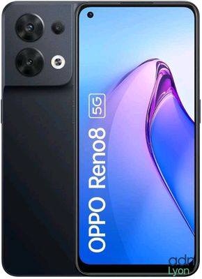 the oppo reno 6g smartphone is shown in black