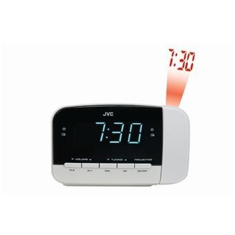 Radio-réveil JVC avec projection - Éclairage LED et fonction snooze
