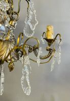 Lustre électrifié en bronze doré à trois bras de lumière dan… (photo 4)