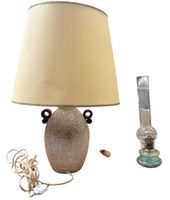 Lampe en céramique à anse, H 24 cm ( 57 cm avec le chapeau d… (photo 4)