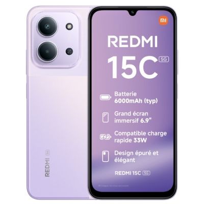 Smartphone Redmi 150c avec 5 Go de RAM, un appareil photo arrière de 64 Mpx et une carte mémoire de 3 Go