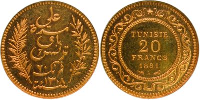 a gold coin with an image of a man and a woman on it