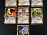 a bunch of cards that are sitting on top of a table