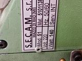 a close up of a sewing machine with a label on it