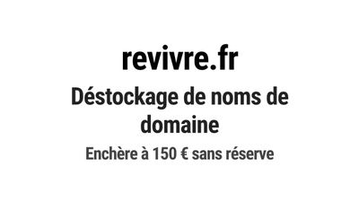 Nom de domaine revivre.fr. Catégorie: Santé et médical.