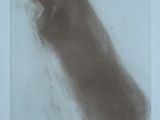 an image of a black and white drawing of a dog ' s head