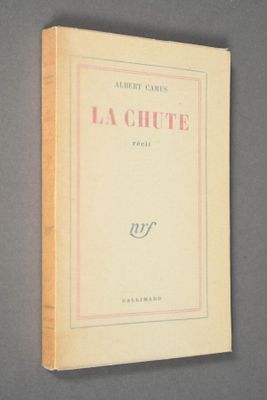 the cover of the book la chute is shown on a gray surface