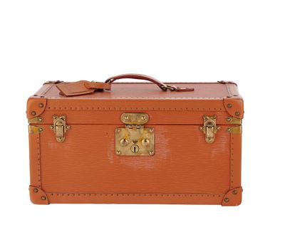 louis vuitton orange monograme leather trunk