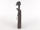 statue of a man with a gun in his hand on a white background