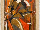 an image of a painting of a man with a guitar