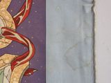 a picture of a painting of a woman with a dragon on it