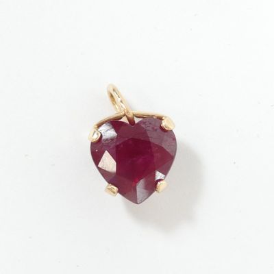 Pendentif cœur : en or jaune 585 mil.