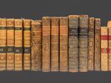 de nombreux livres anciens alignés les uns à côté des autres sur une étagère