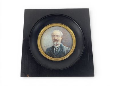 Rémi D… ?vers 1900 « Portrait d’homme à la barbe » Miniature… - Photo 1