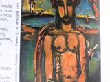 une peinture représentant un homme tenant un couteau, illustrée dans un livre