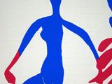 painting of a man and a woman holding hands in front of a white background