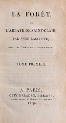 an old book with a black and white image of the title of a poem