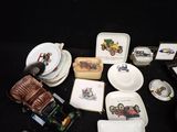 a lot of plates and cups on the table