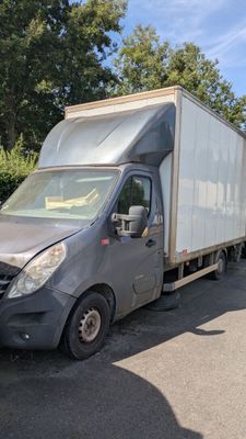 a truck that is parked on the side of the road