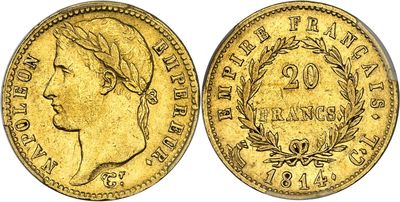 a gold coin with a woman ' s face on it