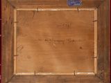 an old picture of a wooden box with writing on it