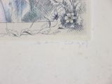 a drawing of a vase with flowers in it