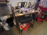 an image of a kitchen with a lot of clutter on the counter