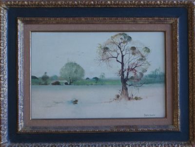 Bertran - Huile sur panneau - Paysage - (41x27cms) - Traces …