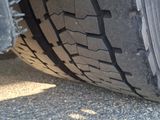 a close up of a tire on the ground
