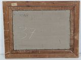an image of a painting of a wooden frame with writing on it