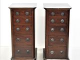 paire de commodes anciennes en acajou avec plateau en marbre