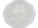 a clear glass plate with a face on it