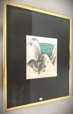 a picture of a picture of a bird hanging on a wall