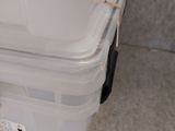 a close up of a plastic box with a lid on it
