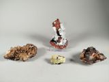 three different types of rocks are displayed on a white surface
