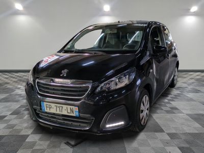 the small black car is parked in a large room