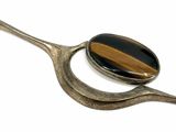 a picture of a spoon with a tiger ' s eye on it