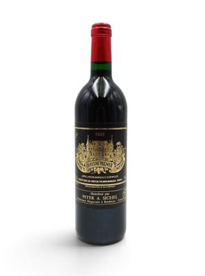bottle of red wine on a white background with a red cap