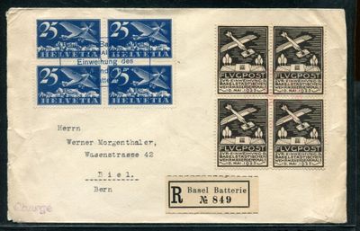 an old envelope with stamps and a picture of a plane on it