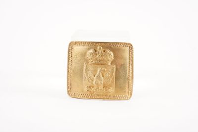 une image représentant une bague en or sur laquelle figurent des armoiries et une couronne