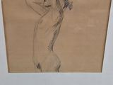 two drawings of a woman in a hat and a man in a hat